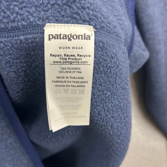 Patagonia Better Sweater Men's Large Blue Quarter-Zip Fleece Jacket Excellent - Picture 4 of 8